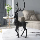 Elegant white and gold elk figurine living room decorbites deer sculpture