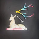 Elegant white and gold elk figurine living room decorbites deer sculpture