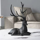 Elegant white and gold elk figurine living room decorbites deer sculpture