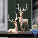 Elegant white and gold elk figurine living room decorbites deer sculpture