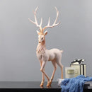 Elegant white and gold elk figurine living room decorbites deer sculpture