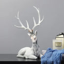 Elegant white and gold elk figurine living room decorbites deer sculpture