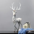 Elegant white and gold elk figurine living room decorbites deer sculpture