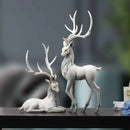 Elegant white and gold elk figurine living room decorbites deer sculpture
