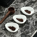 Elegant white ceramic dose trays and tea spoon set for kitchen