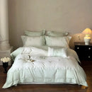 Elegant white flowers embroidery lace bedding set bedroom duvet cover