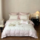Elegant white flowers embroidery lace bedding set bedroom duvet cover