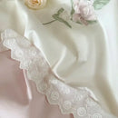 Elegant white flowers embroidery lace bedding set bedroom duvet cover