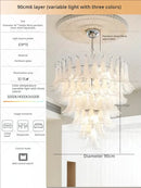 Elegant white glass petal chandelier staircase crystal light
