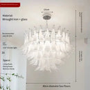 Elegant white glass petal chandelier staircase crystal light