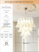 Elegant white glass petal chandelier staircase crystal light