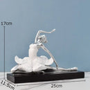Elegant white & gold ballet dancer resin sculpture bedroom decor