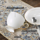 Elegant white & gold bone china coffee set dining room porcelain tea set