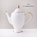 Elegant white & gold bone china coffee set dining room porcelain tea set