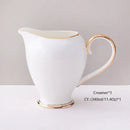 Elegant white & gold bone china coffee set dining room porcelain tea set