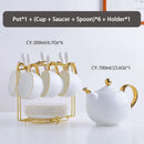 Elegant white & gold bone china tea set – dining room porcelain teapot