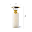 Elegant white & gold marble candle holder crystal dining room decor