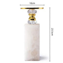 Elegant white & gold marble candle holder crystal dining room decor