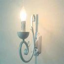 Elegant white iron wall lamp bedroom scrollwork sconce