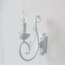 Elegant white iron wall lamp bedroom scrollwork sconce