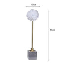 Elegant white organza flower glass craft hyalinite sculpture living room