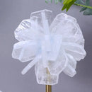 Elegant white organza flower glass craft hyalinite sculpture living room