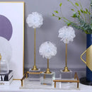 Elegant white organza flower glass craft hyalinite sculpture living room