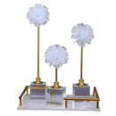 Elegant white organza flower glass craft hyalinite sculpture living room