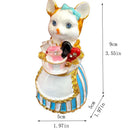 Elegant white porcelain cat jewelry trinket box bedroom decor