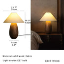 Elegant wood table lamp set with cream fabric shades for bedroom