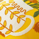 Elegant yellow vase flower cushion cover living room embroidery