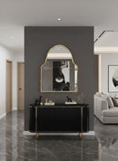 Gold Brass Arch Mirror - Handmade Brass Wall Mirror