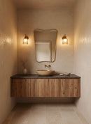 Curved Antiqued Brass Mirror - Butterfly Frame Wall Mirror