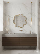 Handmade Flower Brass Mirror - Customized Gold Frame