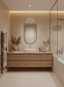Antique Brass Capsule Mirror - Brass Wall Mirror