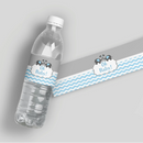 Elephant Blue Chevron Baby Shower Water Labels
