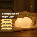 Elephant silicone night light bedroom decor with green clover