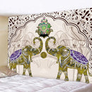 Elephant tarot psychedelic tapestry red & teal yoga room wall art