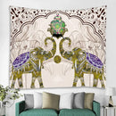 Elephant tarot psychedelic tapestry red & teal yoga room wall art