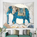 Elephant tarot psychedelic tapestry red & teal yoga room wall art