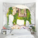 Elephant tarot psychedelic tapestry red & teal yoga room wall art