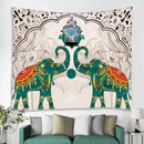 Elephant tarot psychedelic tapestry red & teal yoga room wall art