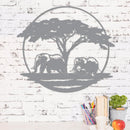 Elephant with Calf in the Serengeti Sign