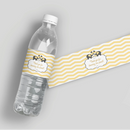 Elephant Yellow Chevron Baby Shower Water Labels