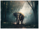 Elephant Print Metal Wall Art – Wildlife Safari Animal Nature Home Decor