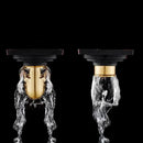 Embossed floral black brass square floor drain shower room