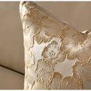 Embossed floral cushion cover champagne gold living room decor
