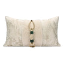 Embossed floral cushion cover champagne gold living room decor