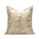 Embossed floral cushion cover champagne gold living room decor