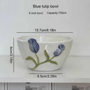 Embossed tulip ceramic cup and saucer set dining room kitchen decor